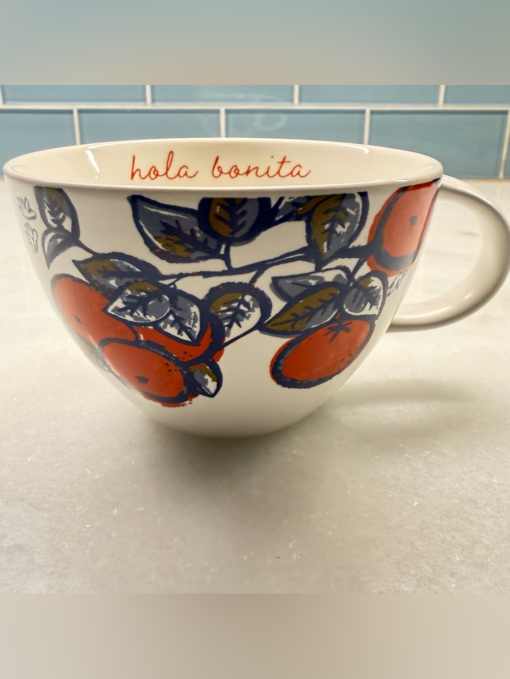Threshold Hola Bonita Stoneware Mug Tomato Floral Design Target 5” Wide